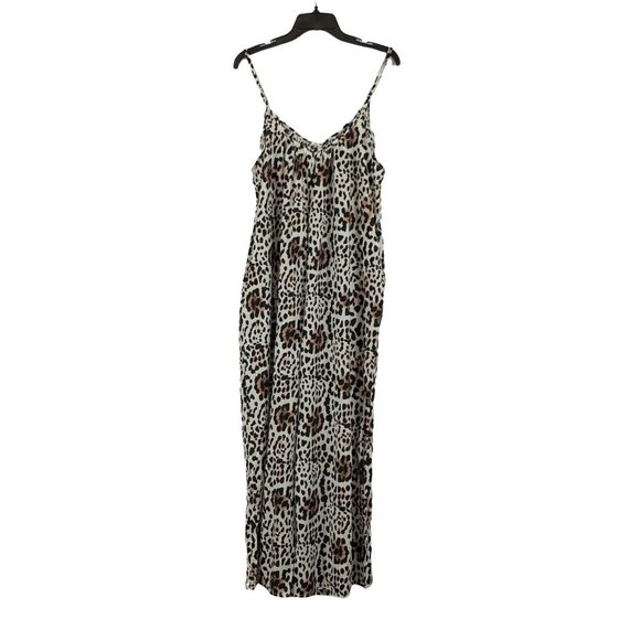 Leopard Print Spaghetti Strap Jumpsuit Size Large - Picture 1 of 4